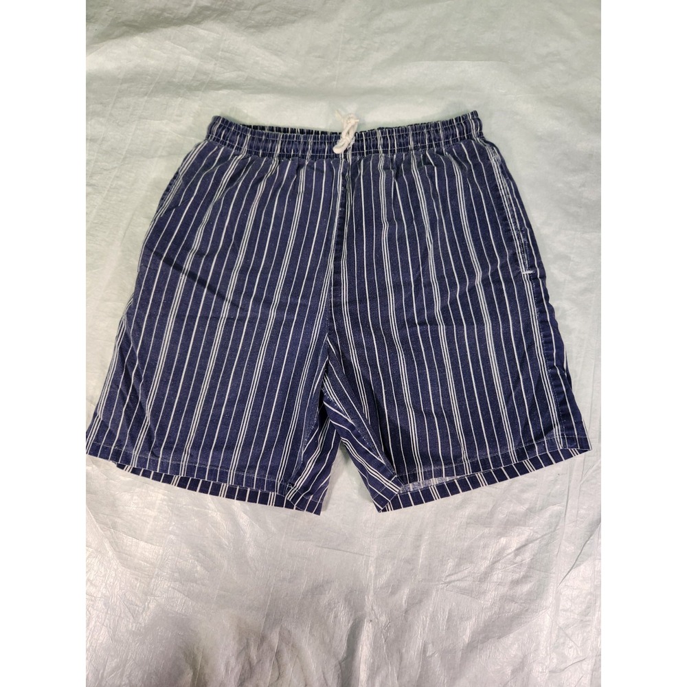 Victoria Harbor Shorts Striped Vintage Women's Lightweight Cotton 80s 90s Blue
